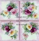 Set of 4 Roses and Forget Me Not Tiles